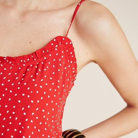 Anthropologie Seen Worn Kept Polka Dot Slip Dress - Picture 2 of 12